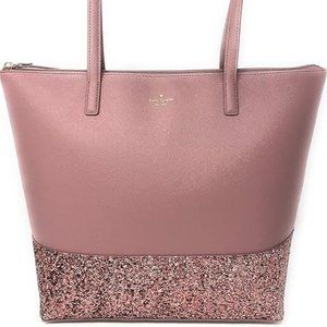 Beautiful Kate Spade Penny Greta Court Large Glitter Tote With Free Gift Inside!